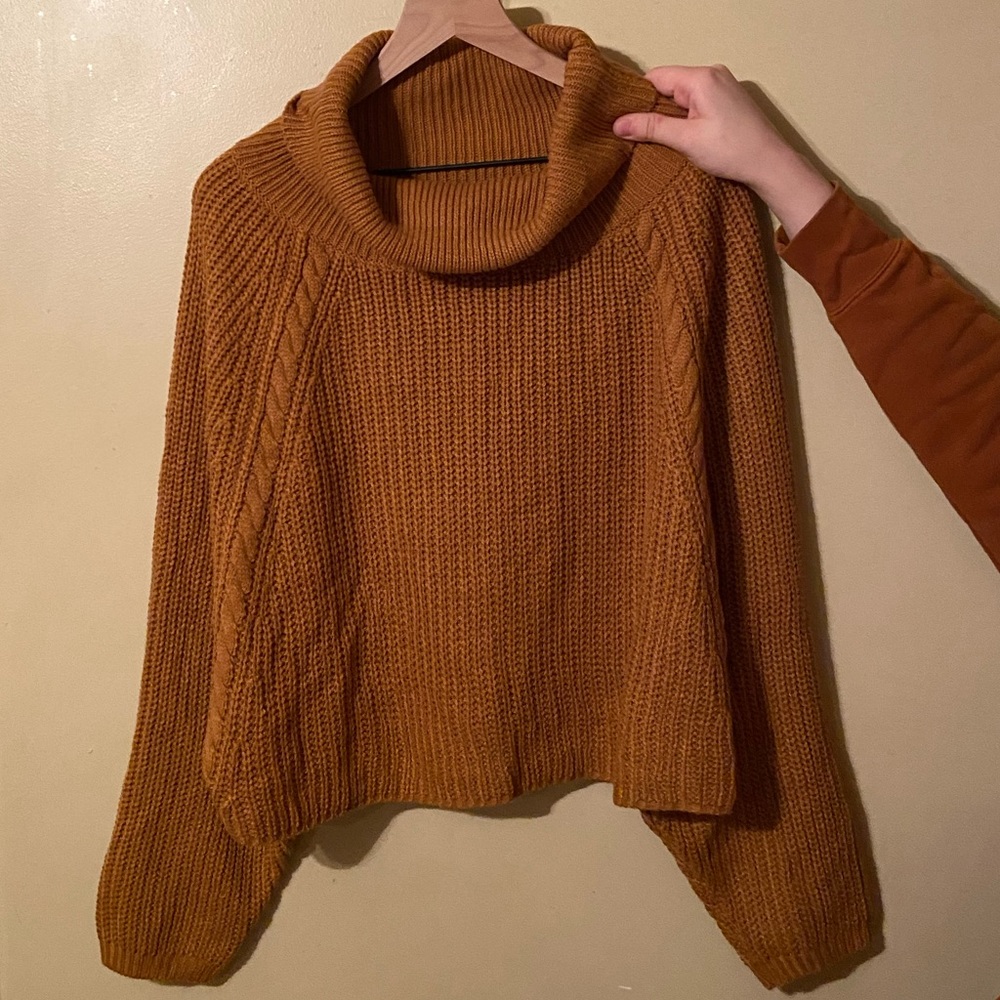 Cowl neck Burnt Orange Sweater
